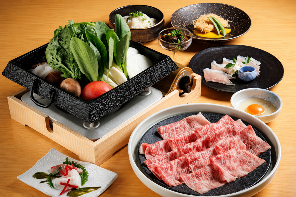 池袋の別邸 壽で提供される沖縄県産あぐー豚のしゃぶしゃぶコース